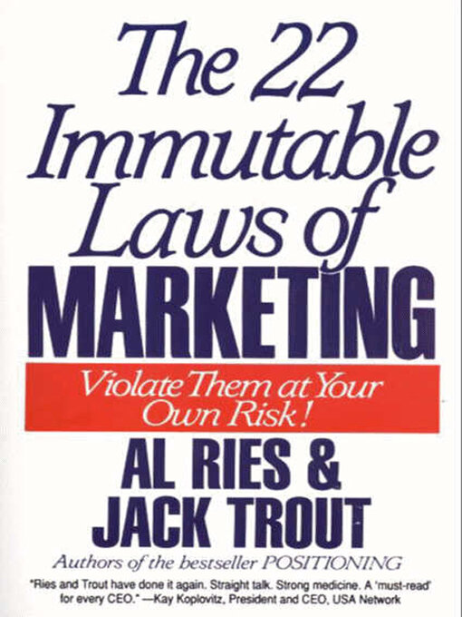 Title details for The 22 Immutable Laws of Marketing by Al Ries - Available